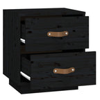 Bedside Cabinet Black 40x34x45 cm Solid Wood Pine