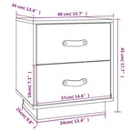 Bedside Cabinet Black 40x34x45 cm Solid Wood Pine