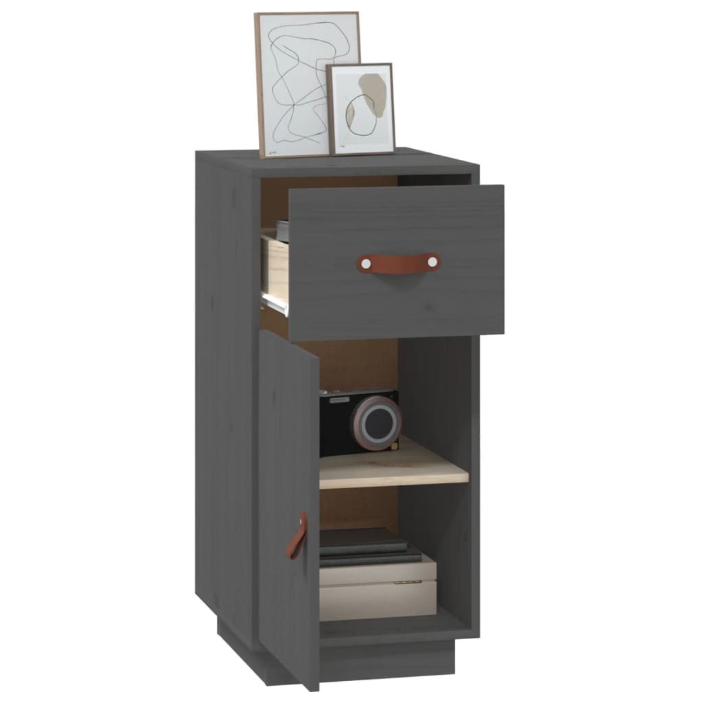 Sideboard Grey 34x40x75 cm Solid Wood Pine