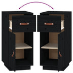 Sideboard Black 34x40x75 cm Solid Wood Pine