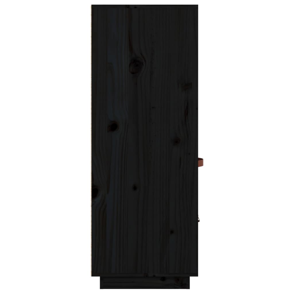 Highboard Black 67x40x108.5 cm Solid Wood Pine