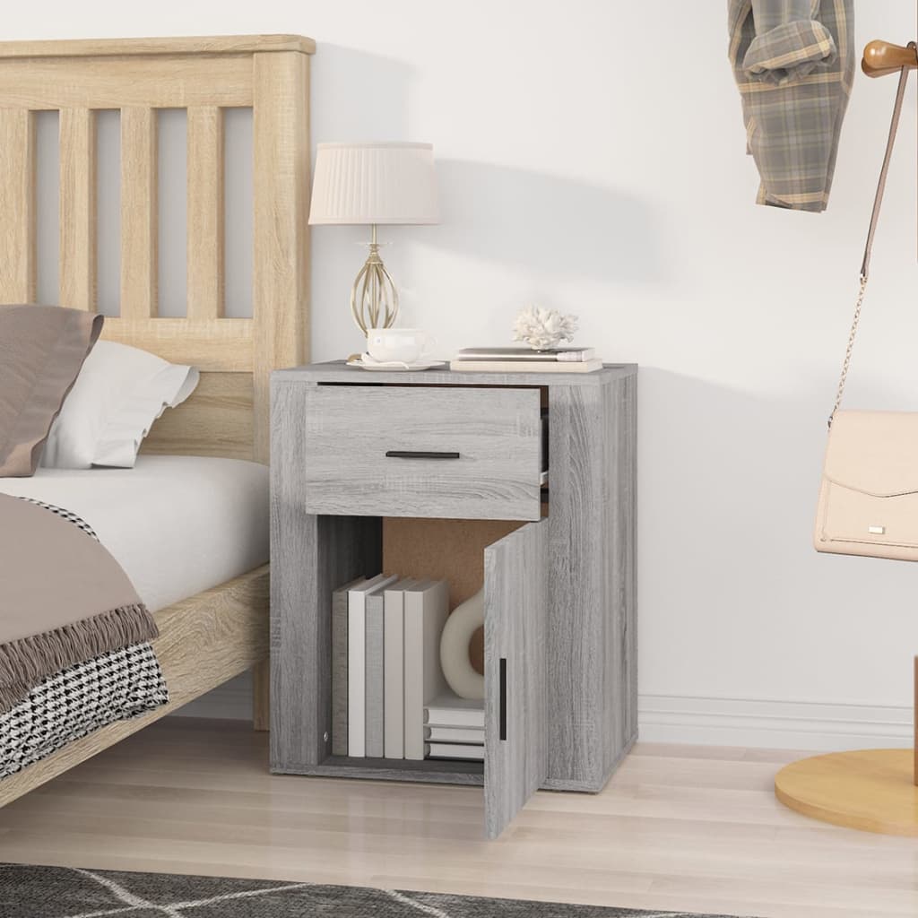 Bedside Cabinet Grey Sonoma 50x36x60 cm Engineered Wood