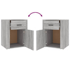 Bedside Cabinet Grey Sonoma 50x36x60 cm Engineered Wood