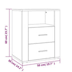 Bedside Cabinet White 50x36x60 cm Engineered Wood