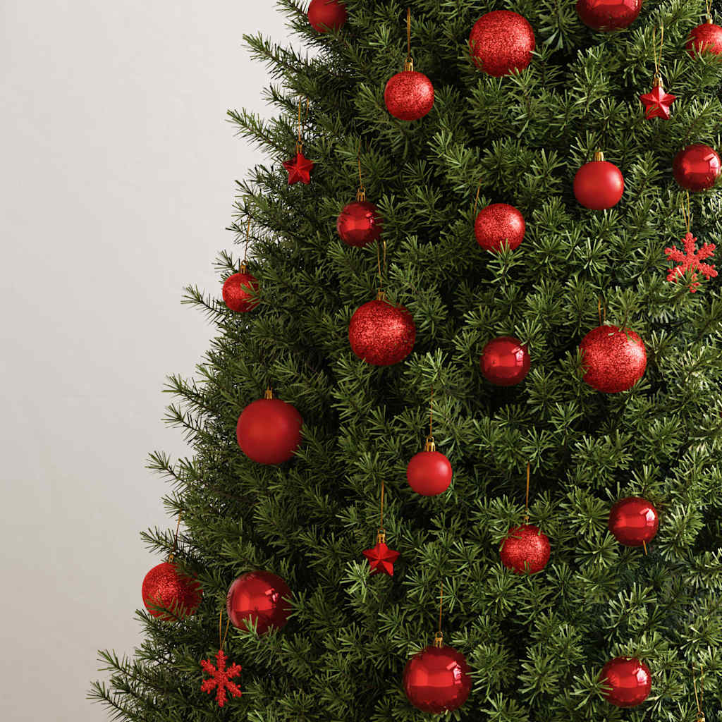 111 Piece Christmas Bauble Set Red Polystyrene