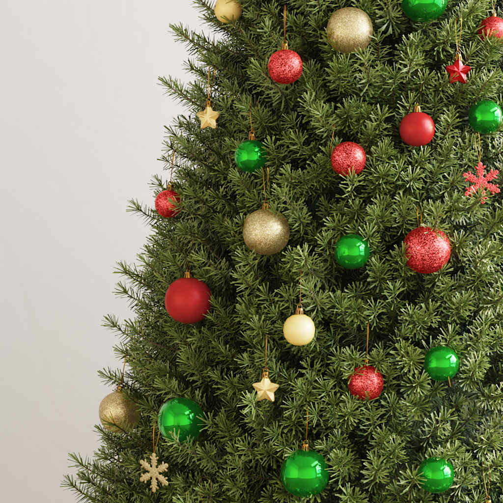 112 Piece Christmas Bauble Set Red / Green / Gold Polystyrene