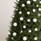 111 Piece Christmas Bauble Set White Polystyrene