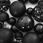 111 Piece Christmas Bauble Set Black Polystyrene