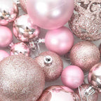 111 Piece Christmas Bauble Set Pink Polystyrene