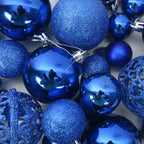 111 Piece Christmas Bauble Set Blue Polystyrene