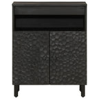 Side Cabinet Black 60x33x75 cm Solid Wood Mango