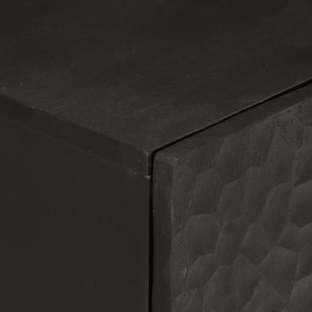 Side Cabinet Black 60x33x75 cm Solid Wood Mango