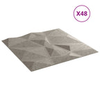 Wall Panels 48 pcs Concrete Grey 50x50 cm XPS 12 m² Diamond