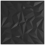 Wall Panels 12 pcs Black 50x50 cm XPS 3 m² Amethyst