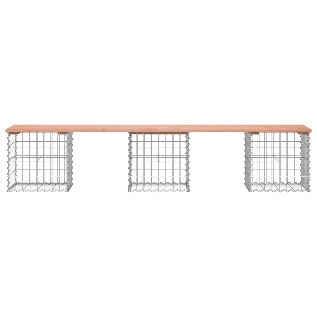 Garden Bench Gabion Design 203x44x42 cm Solid Wood Douglas