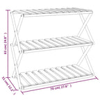 3-Tier Folding Shelf Brown 70x31x63 cm Solid Wood Acacia