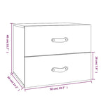 Wall-mounted Bedside Cabinets 2 pcs White 50x36x40 cm