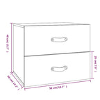 Wall-mounted Bedside Cabinet Grey 50x36x40 cm