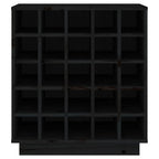 Wine Cabinet Black 55.5x34x61 cm Solid Wood Pine