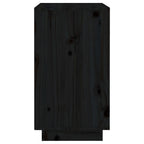 Wine Cabinet Black 55.5x34x61 cm Solid Wood Pine