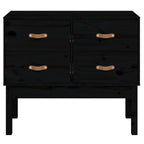 Console Cabinet Black 90x40x78 cm Solid Wood Pine
