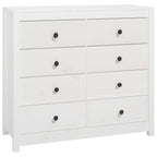 Side Cabinet White 100x40x90 cm Solid Wood Pine