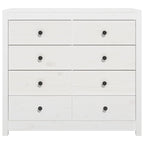 Side Cabinet White 100x40x90 cm Solid Wood Pine