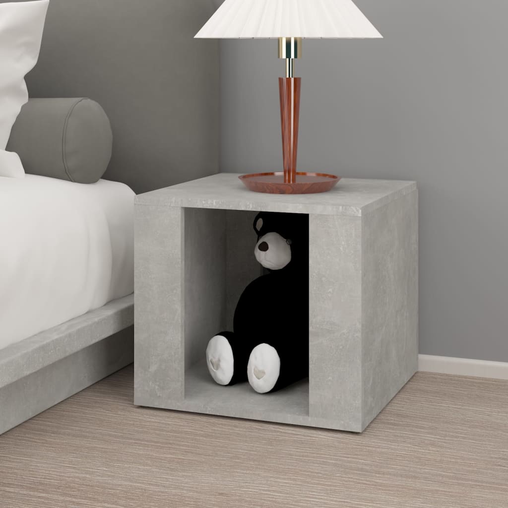 Bedside Table Concrete Grey 41x40x36 cm Engineered Wood