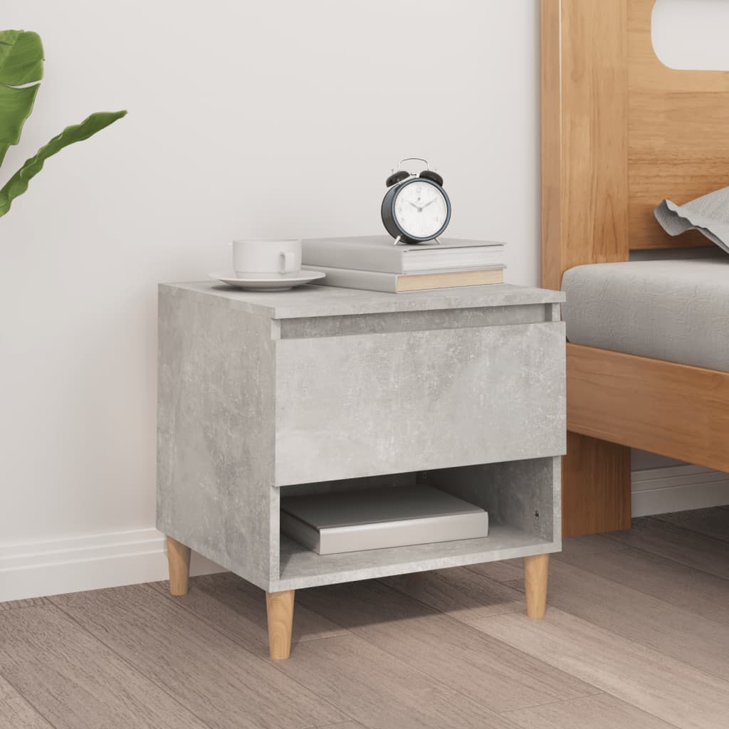 Bedside Table Concrete Grey 50x46x50 Engineered Wood