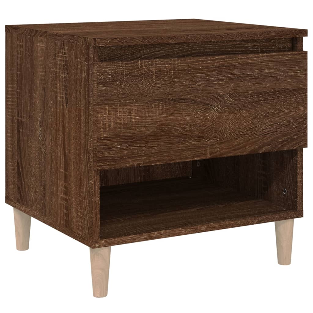 Bedside Table Brown Oak 50x46x50 Engineered Wood