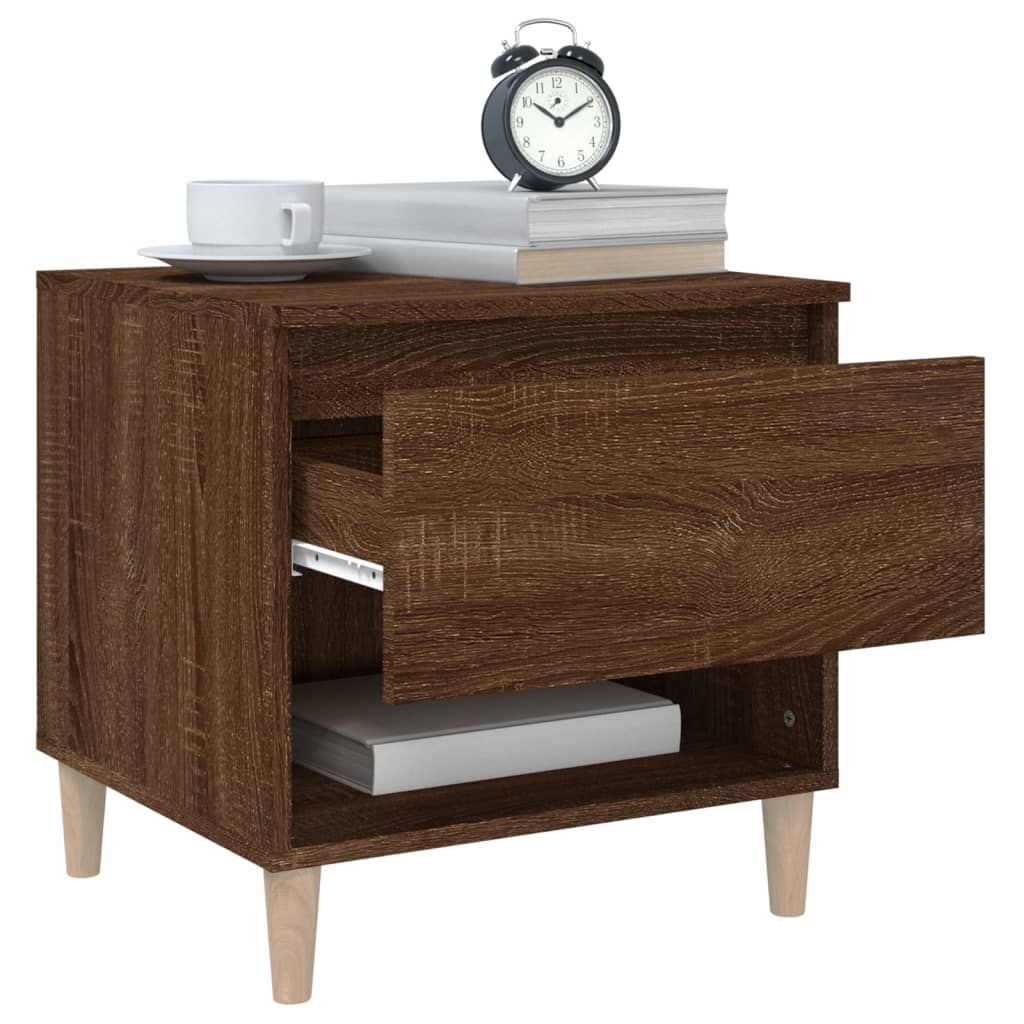 Bedside Table Brown Oak 50x46x50 Engineered Wood