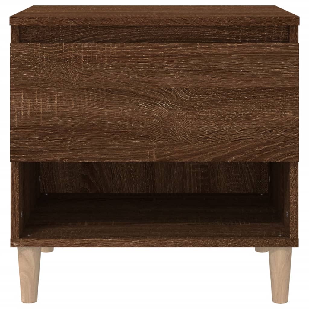 Bedside Table Brown Oak 50x46x50 Engineered Wood