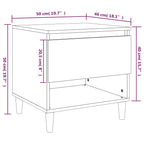 Bedside Table Brown Oak 50x46x50 Engineered Wood