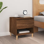 Bedside Table Brown Oak 50x46x50 Engineered Wood
