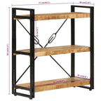 3-Tier Bookcase 77x30x80 cm Solid Wood Mango and Iron