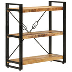 3-Tier Bookcase 77x30x80 cm Solid Wood Mango and Iron
