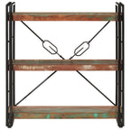 3-Tier Bookcase 77x30x80 cm Solid Wood Reclaimed and Iron