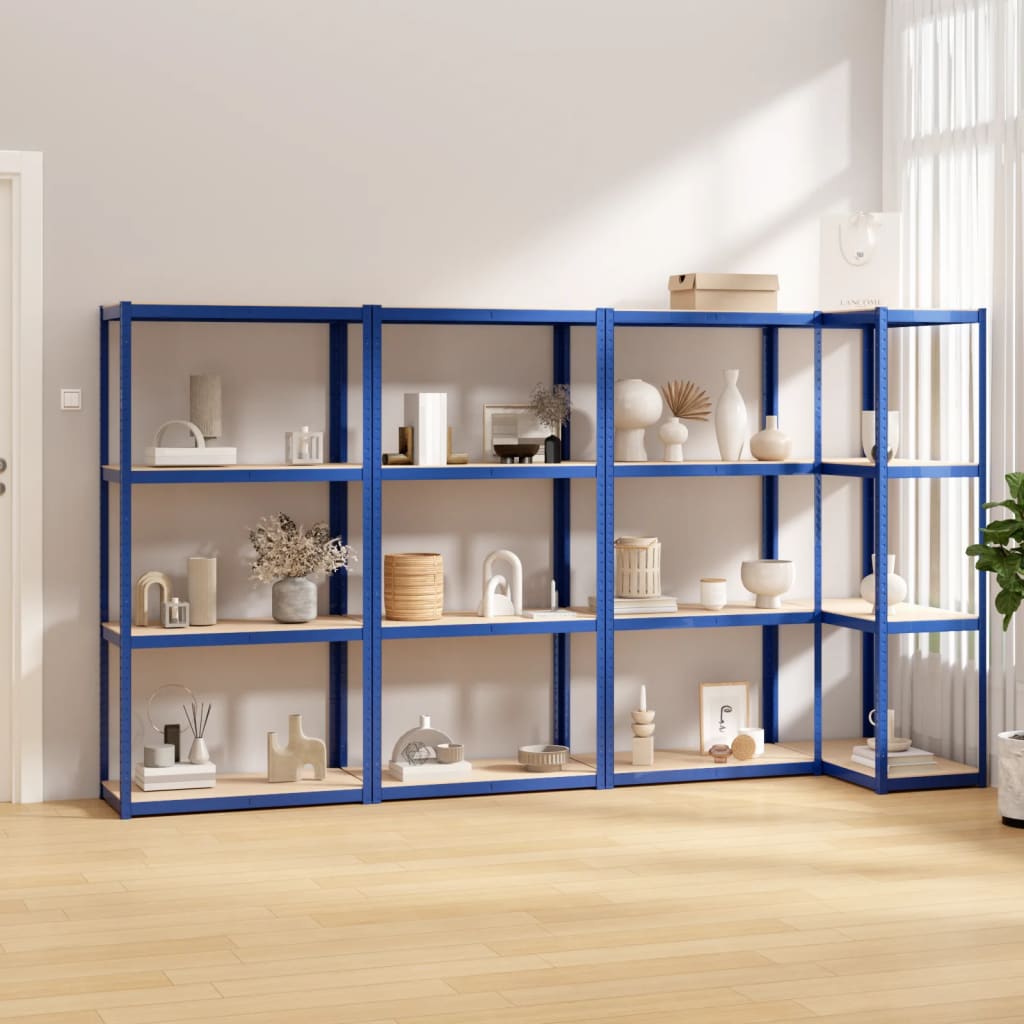 5-Layer Shelves 4 Pcs Steel&Engineered Wood 4