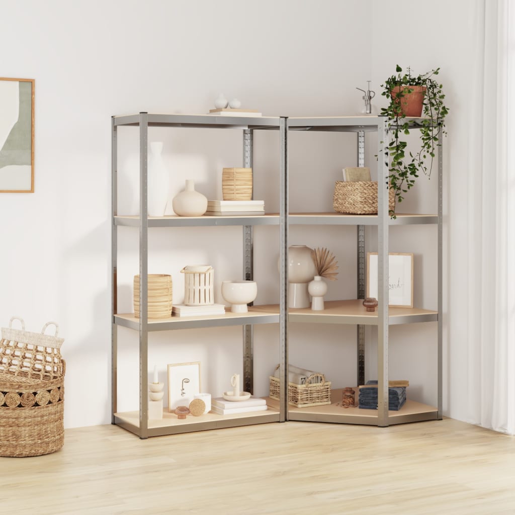 5-Layer Shelves 5 Pcs Steel&Engineered Wood