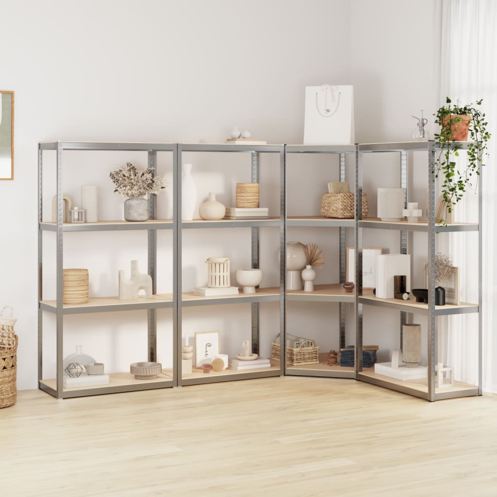 5-Layer Shelves 5 Pcs Steel&Engineered Wood