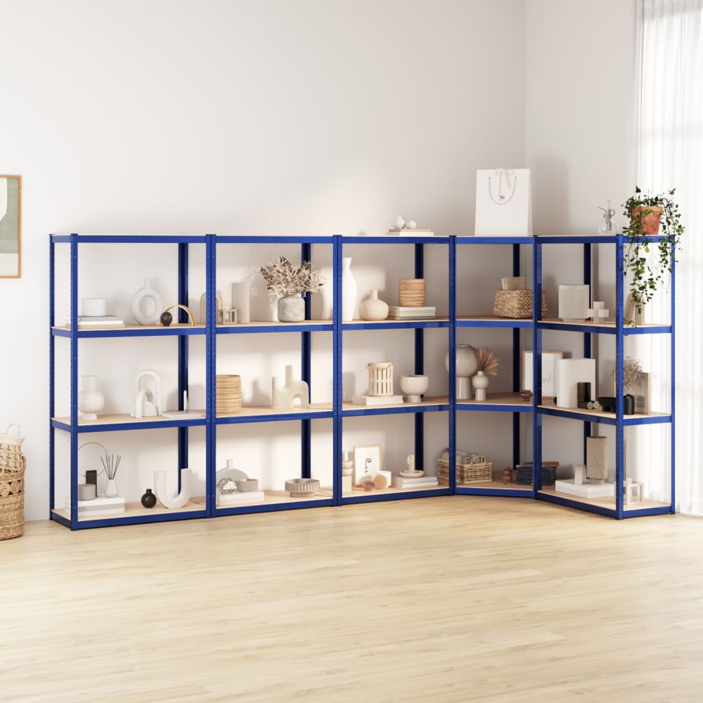 5-Layer Shelves 5 Pcs Steel&Engineered Wood
