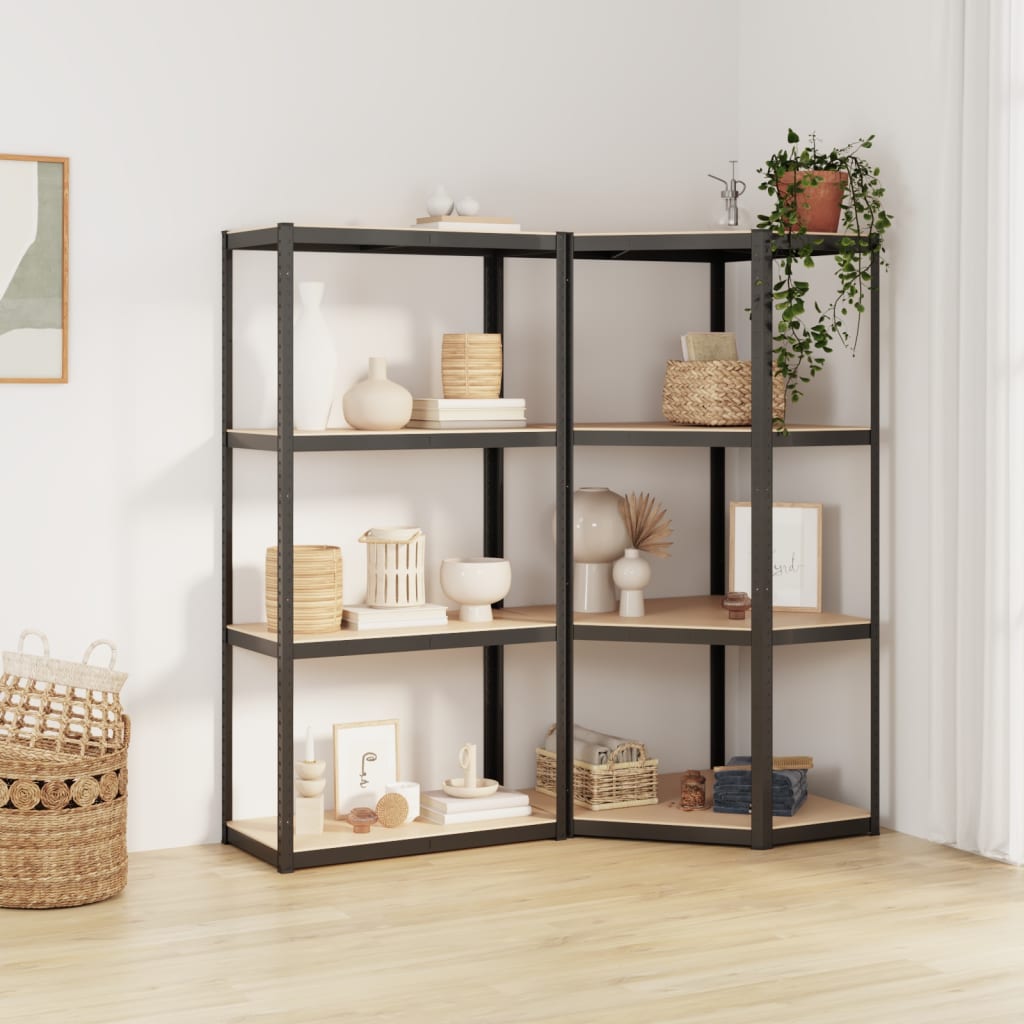 5-Layer Shelves 5 Pcs Steel&Engineered Wood
