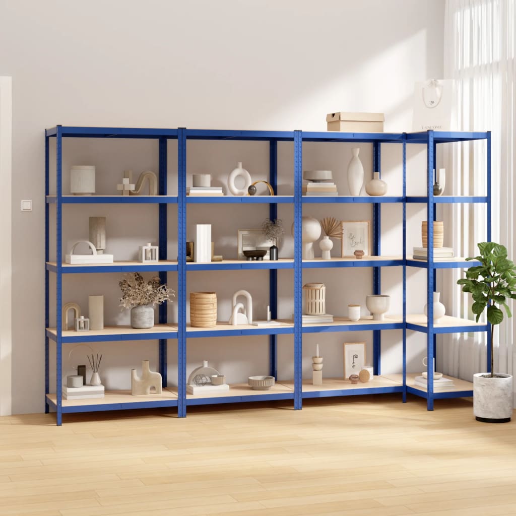 5-Layer Shelves 4 Pcs Steel&Engineered Wood 4