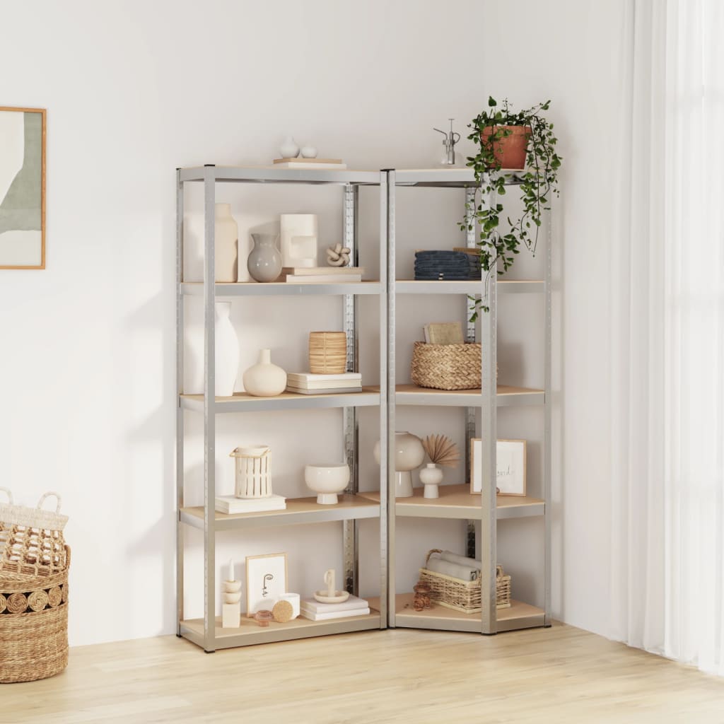 5-Layer Shelves 5 Pcs Steel&Engineered Wood