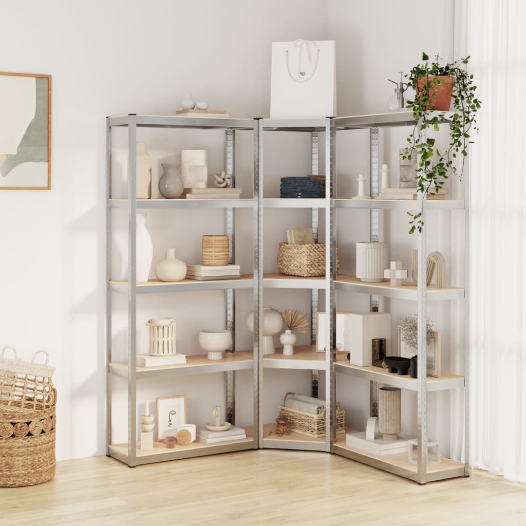 5-Layer Shelves 5 Pcs Steel&Engineered Wood