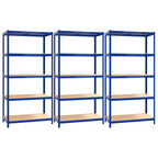 5-Layer Shelves 3 Pcs Steel&Engineered Wood 3