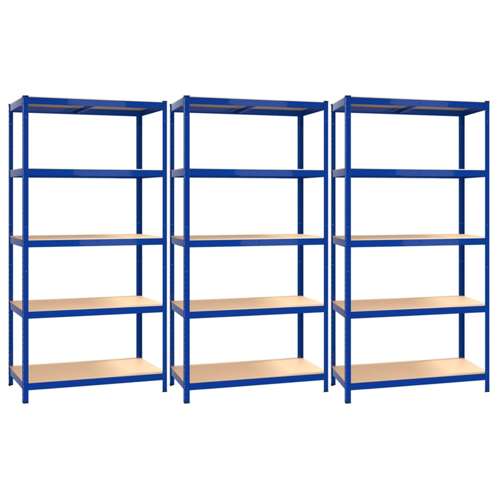 5-Layer Shelves 3 Pcs Steel&Engineered Wood 3