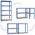 5-Layer Shelves 3 Pcs Steel&Engineered Wood 3