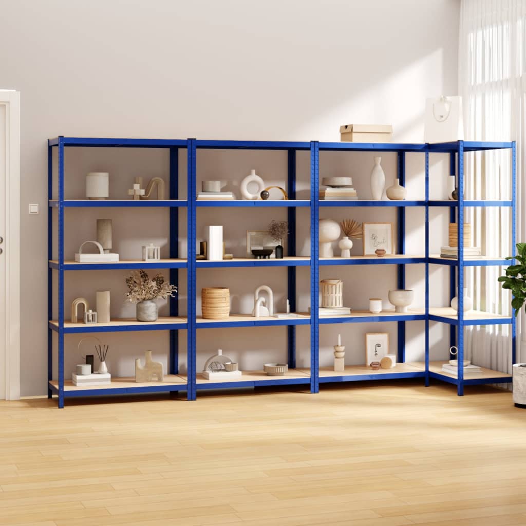 5-Layer Shelves 4 Pcs Steel&Engineered Wood 4