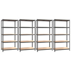 5-Layer Shelves 4 Pcs Steel&Engineered Wood 4